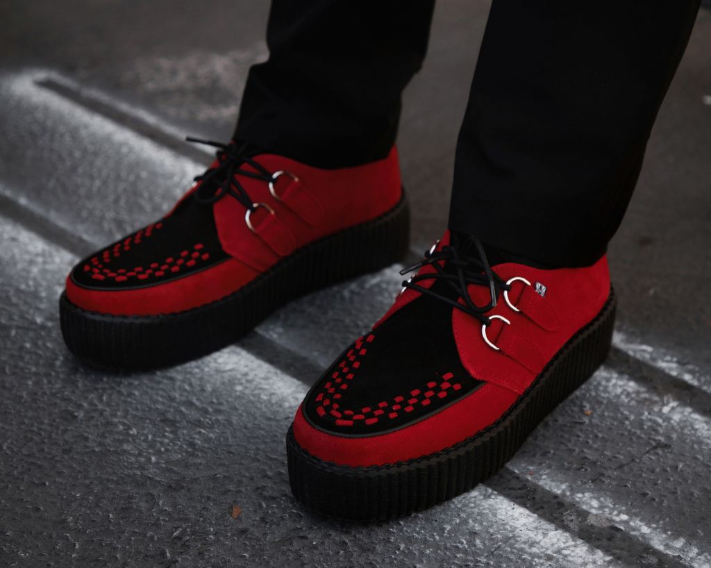 V3340 Red & Black Suede Viva Mondo Creeper - T.U.K. Shoes