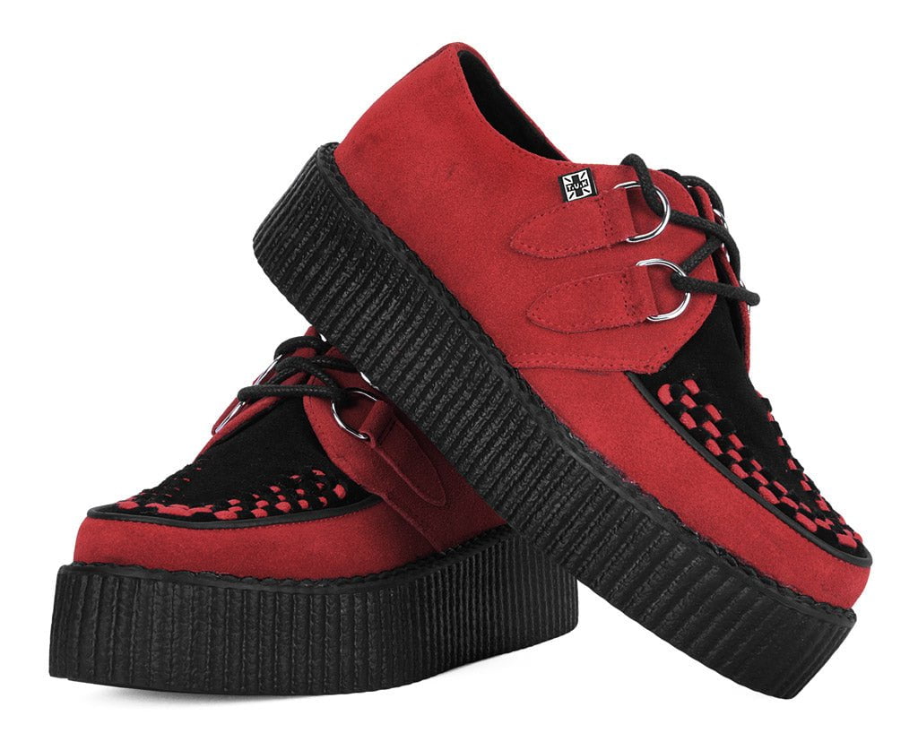 V3340 Red & Black Suede Viva Mondo Creeper - T.U.K. Shoes