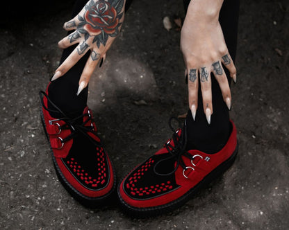 V3340 Red & Black Suede Viva Mondo Creeper - T.U.K. Shoes