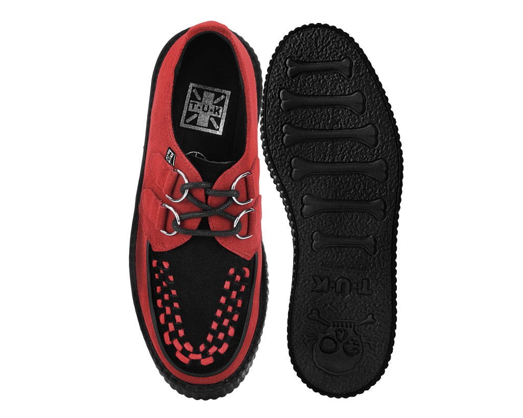 V3340 Red & Black Suede Viva Mondo Creeper - T.U.K. Shoes