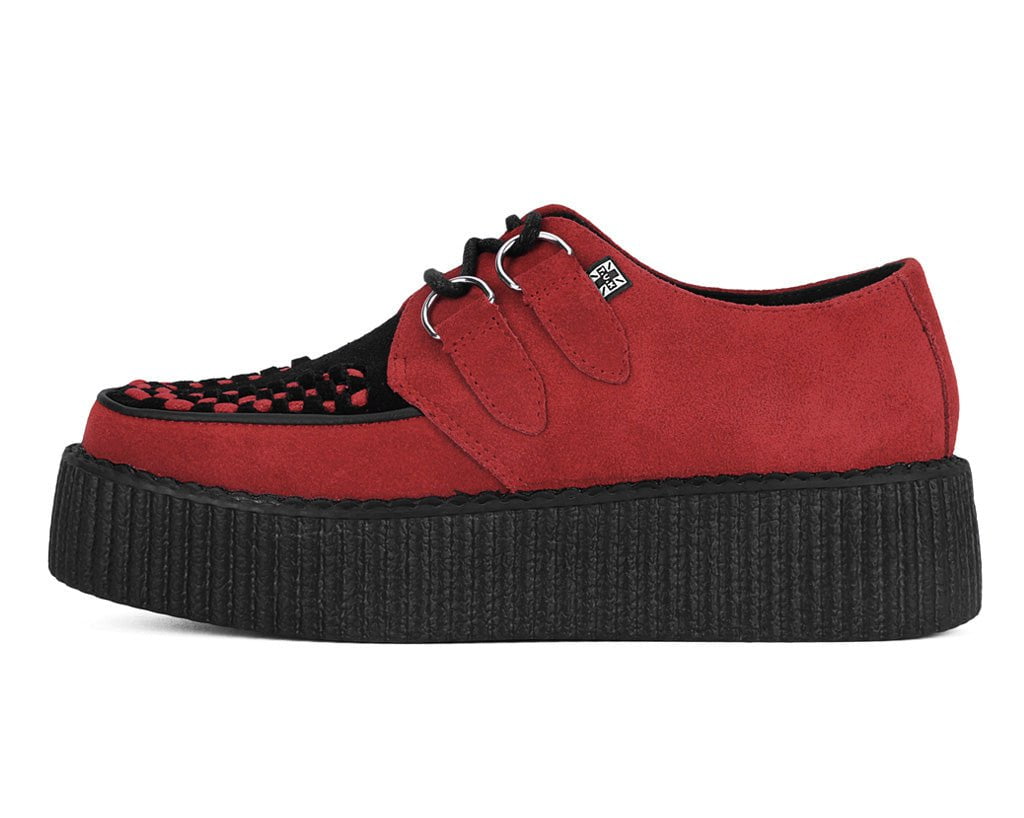 V3340 Red & Black Suede Viva Mondo Creeper - T.U.K. Shoes