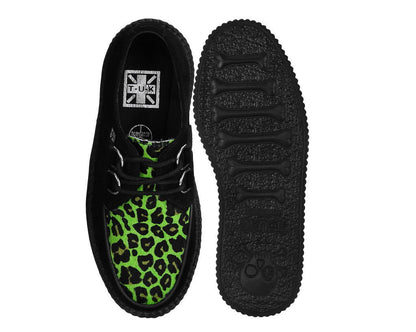 V3412 Black & Green Leopard Suede Mondo Creeper - T.U.K. Shoes