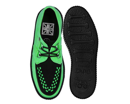 V3389 Neon Green & Black Suede Viva Mondo Creeper - T.U.K. Shoes