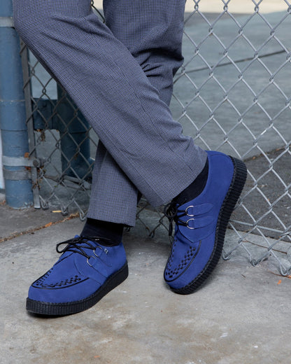 F3416 Navy Suede Viva Low creeper - T.U.K. Shoes