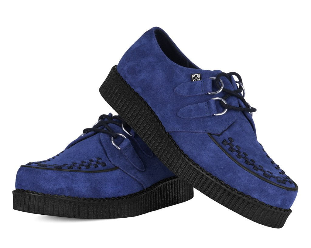 F3416 Navy Suede Viva Low creeper - T.U.K. Shoes