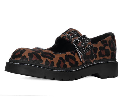 T2350 Brown Leopard Mary Jane - T.U.K. Shoes