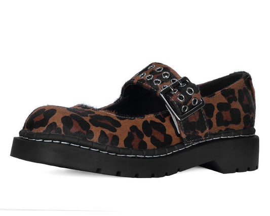 T2350 Brown Leopard Mary Jane - T.U.K. Shoes