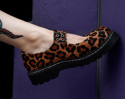 T2350 Brown Leopard Mary Jane - T.U.K. Shoes
