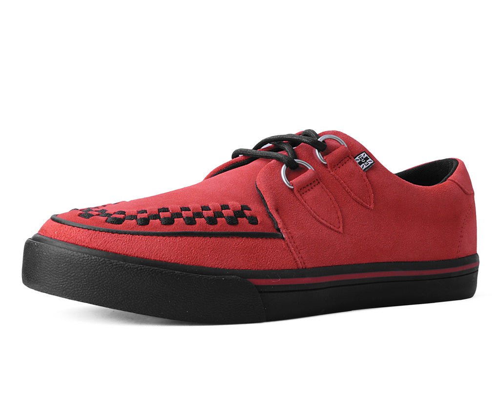 A3045 Lucious Red Suede D-Ring Interlace Sneaker - T.U.K. Shoes