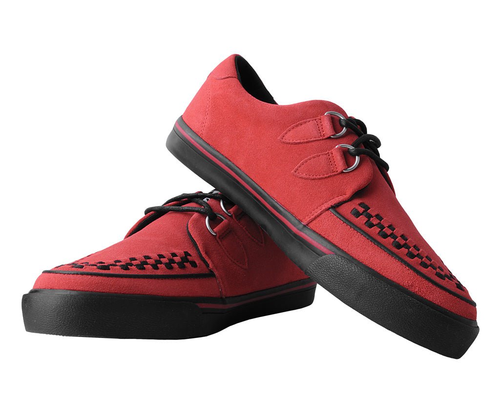 A3045 Lucious Red Suede D-Ring Interlace Sneaker - T.U.K. Shoes