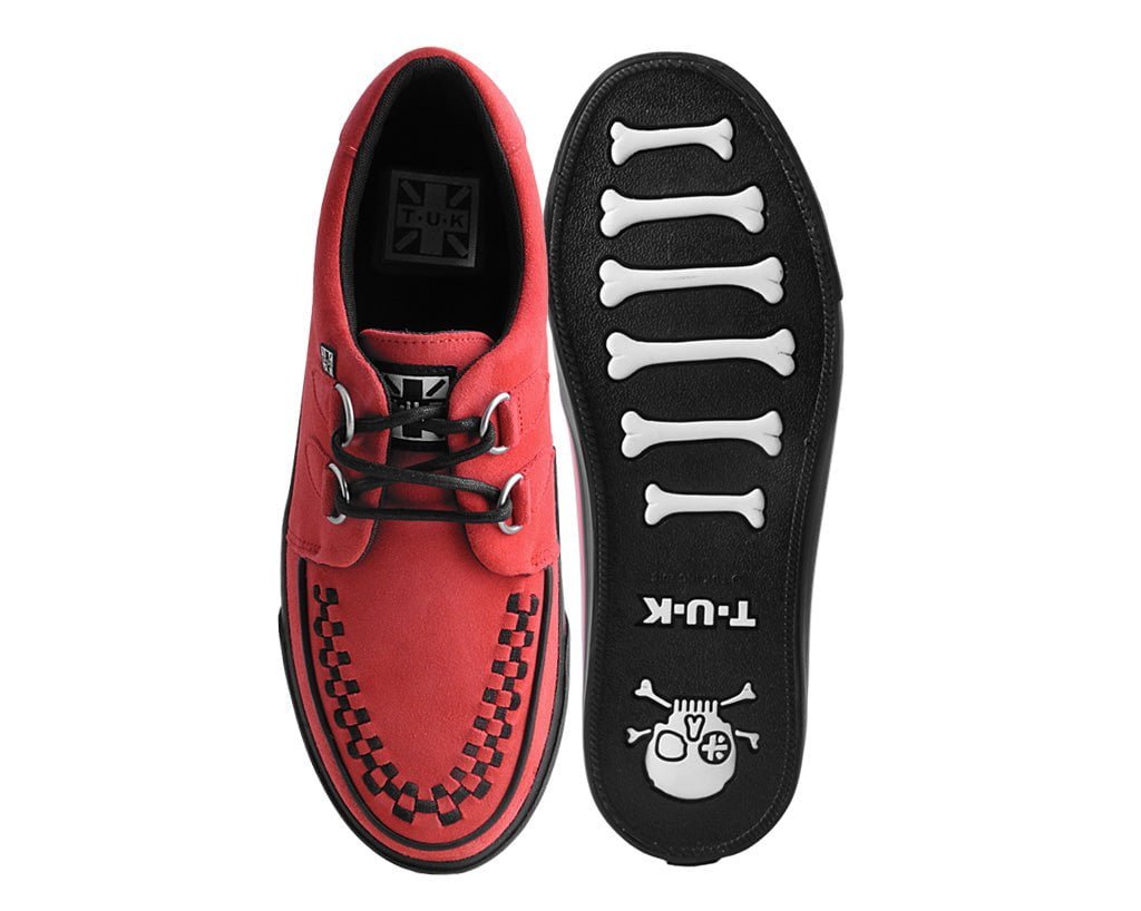 A3045 Lucious Red Suede D-Ring Interlace Sneaker - T.U.K. Shoes