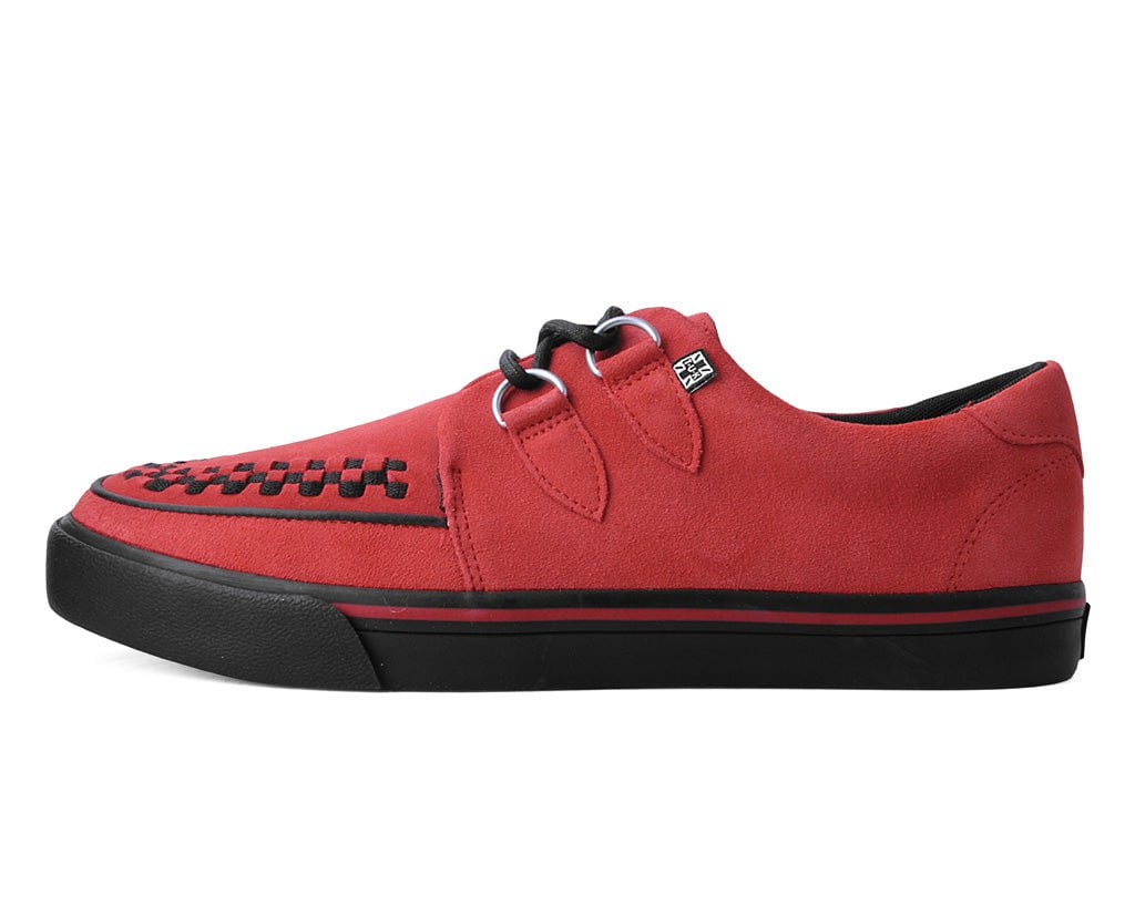 A3045 Lucious Red Suede D-Ring Interlace Sneaker - T.U.K. Shoes