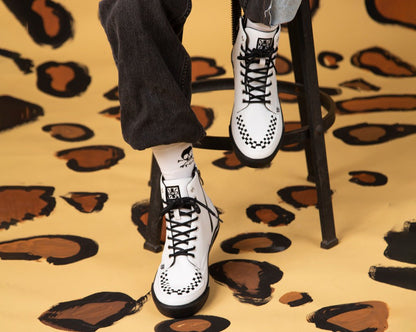 A3094 White TUKskin™ 8-Eye Sneaker Boot - T.U.K. Shoes