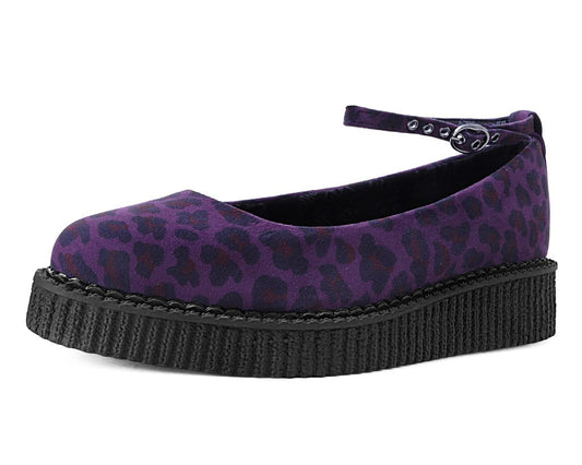 A9985L Purple Leopard Pointed Ballet Creeper - T.U.K. Shoes