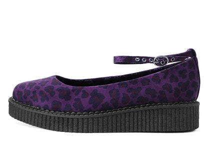 A9985L Purple Leopard Pointed Ballet Creeper - T.U.K. Shoes