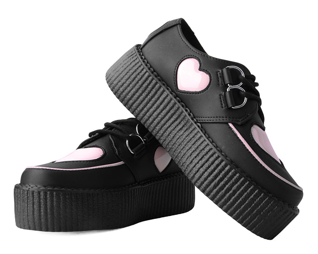 V3026 Black & Pink Heart TUKskin™ Viva Mondo Creeper - T.U.K. Shoes