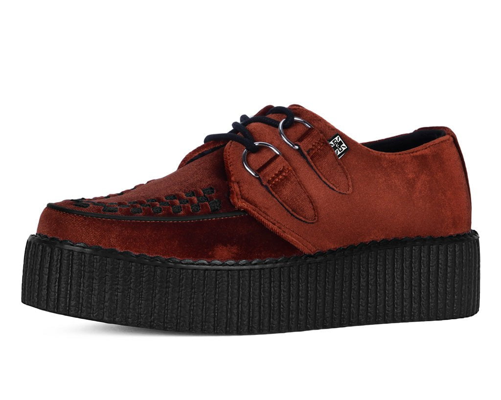 V3282 Burnt Orange Velvet Viva Mondo Creeper - T.U.K. Shoes