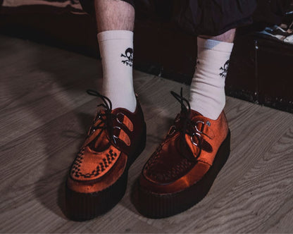 V3282 Burnt Orange Velvet Viva Mondo Creeper - T.U.K. Shoes