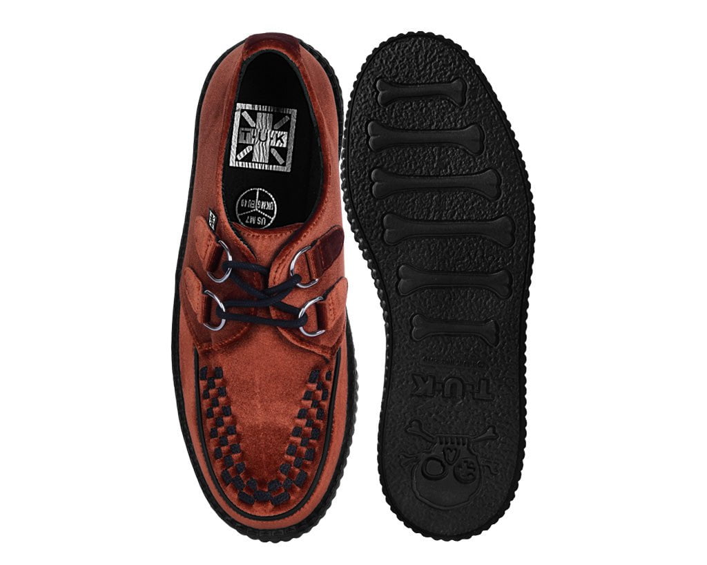 V3282 Burnt Orange Velvet Viva Mondo Creeper - T.U.K. Shoes