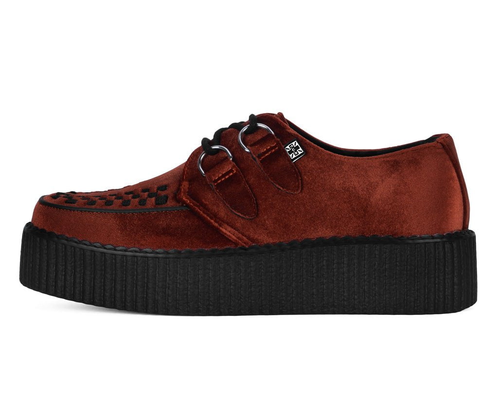 V3282 Burnt Orange Velvet Viva Mondo Creeper - T.U.K. Shoes