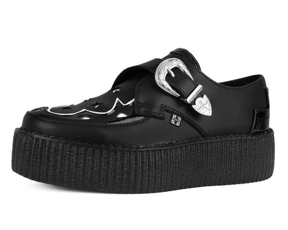 V3287 Black TUKskin Western Buckle Viva Mondo Creeper - T.U.K. Shoes