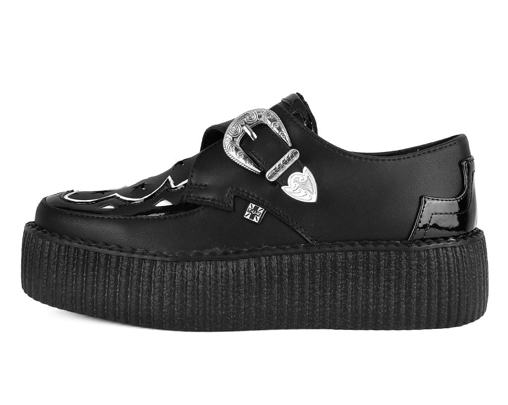 V3287 Black TUKskin Western Buckle Viva Mondo Creeper - T.U.K. Shoes