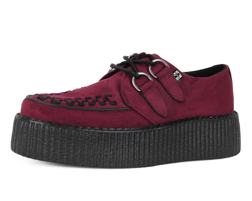 V3291 Burgundy Faux Suede Viva Mondo Creeper - T.U.K. Shoes