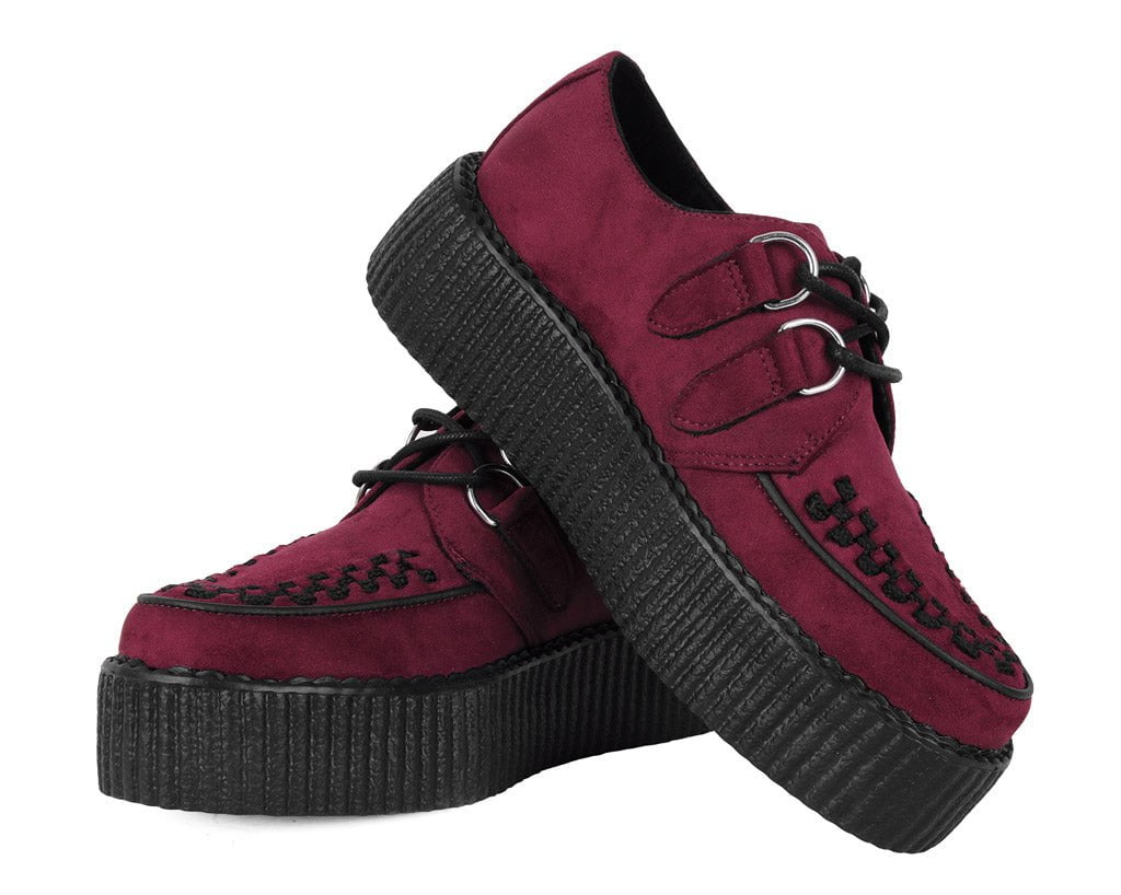 V3291 Burgundy Faux Suede Viva Mondo Creeper - T.U.K. Shoes
