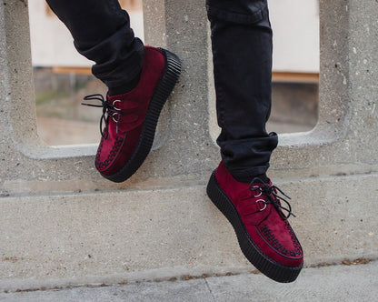V3291 Burgundy Faux Suede Viva Mondo Creeper - T.U.K. Shoes