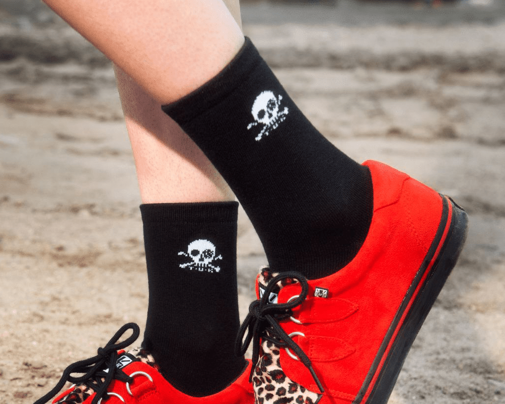 TSK1034 Black T.U.K. Skull Logo Women’s Sock TSK1034-OS - T.U.K. Shoes