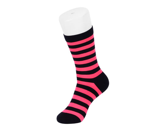TSK1189 Black & Pink T.U.K. Women's Stripe Sock TSK1189-OS - T.U.K. Shoes