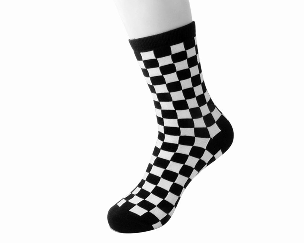 TSK1045 Black & White Checker T.U.K. Women’s Sock TSK1045-OS - T.U.K. Shoes