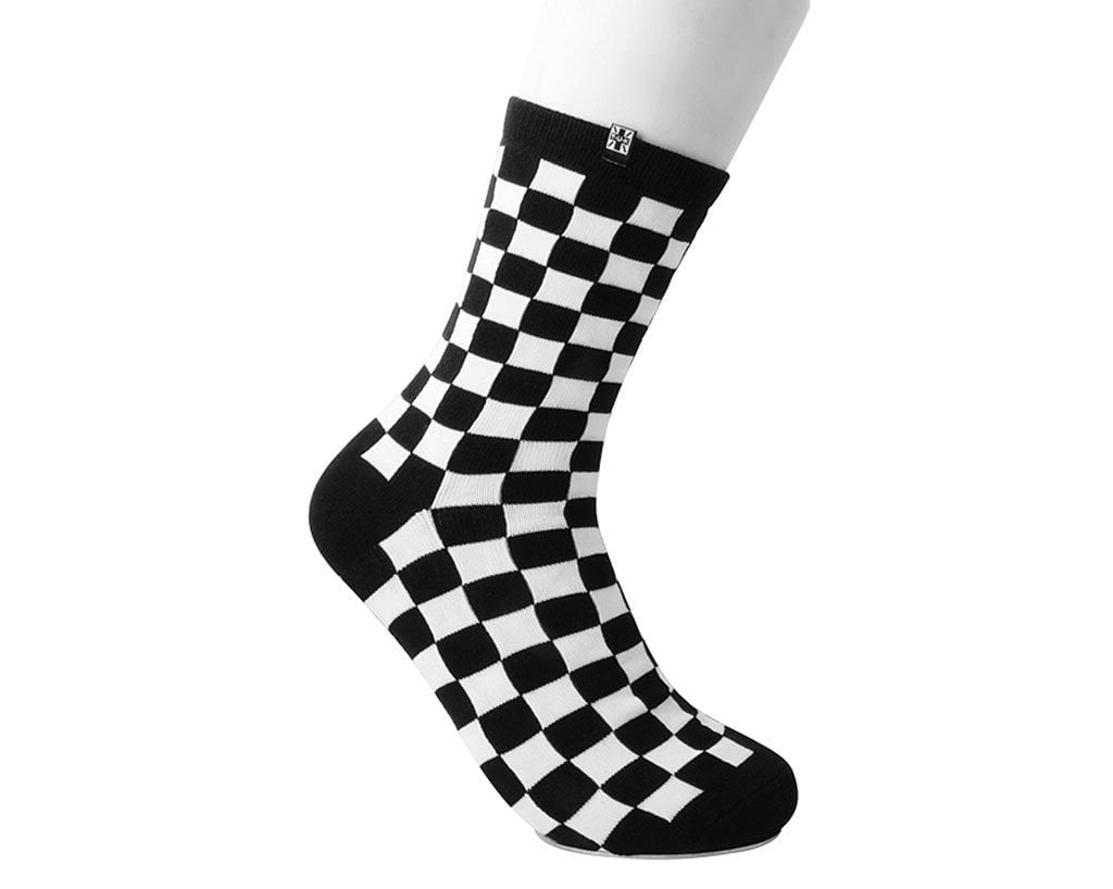 TSK1045 Black & White Checker T.U.K. Women’s Sock TSK1045-OS - T.U.K. Shoes