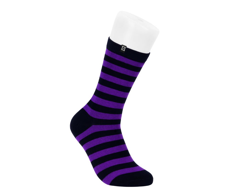 TSK1192 Black & Purple T.U.K. Men's Stripe Sock TSK1192-OS - T.U.K. Shoes
