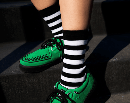 TSK1047 Black & White Stripe T.U.K. Women’s Sock TSK1047-OS - T.U.K. Shoes