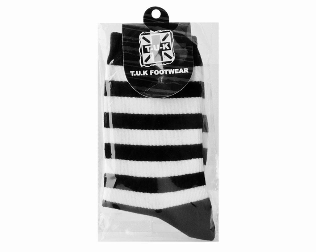 TSK1047 Black & White Stripe T.U.K. Women’s Sock TSK1047-OS - T.U.K. Shoes