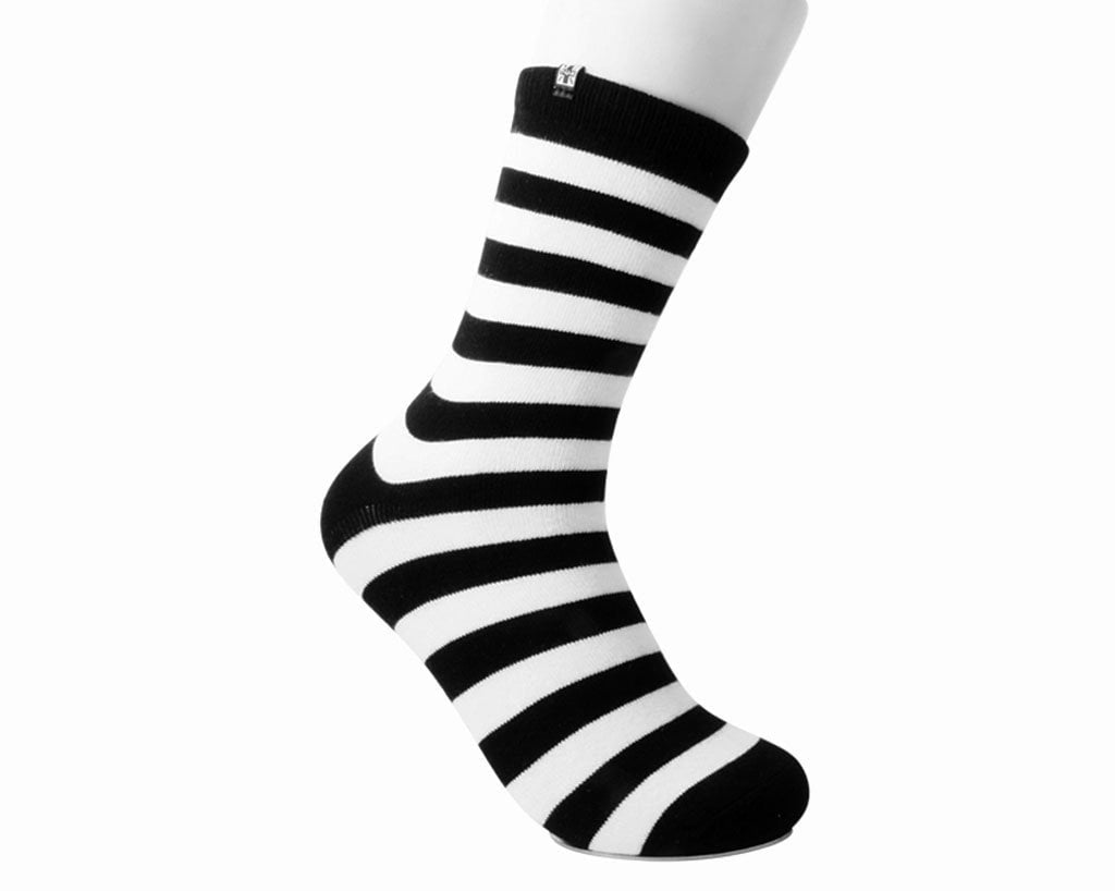 TSK1047 Black & White Stripe T.U.K. Women’s Sock TSK1047-OS - T.U.K. Shoes