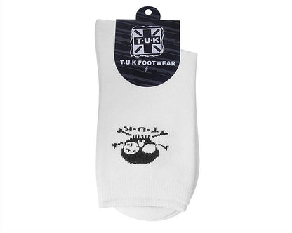 TSK1032 White T.U.K. Skull Logo Women’s Sock TSK1032-OS - T.U.K. Shoes
