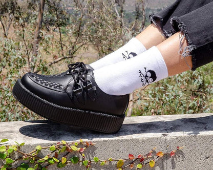 TSK1032 White T.U.K. Skull Logo Women’s Sock TSK1032-OS - T.U.K. Shoes