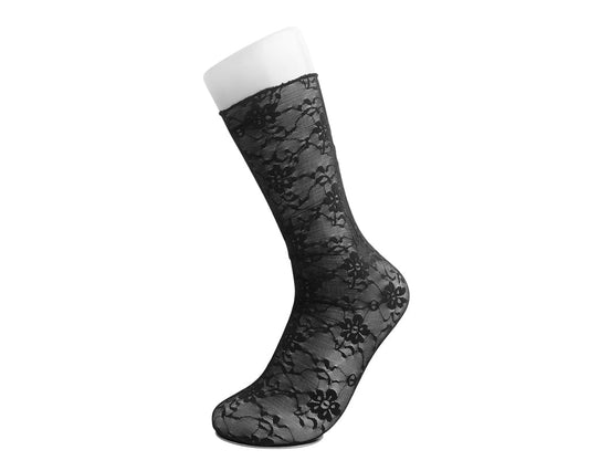 TSK1167 Black Floral Mesh Sock TSK1167-OS - T.U.K. Shoes