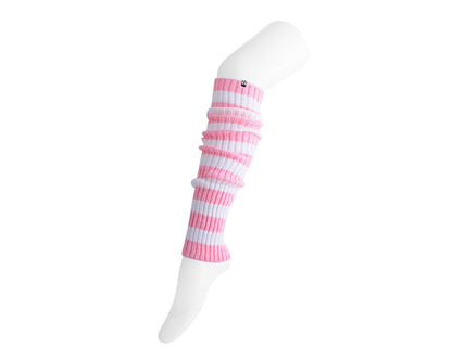TSK1160 Pink & White Stripe Knit Leg Warmer TSK1160-OS - T.U.K. Shoes