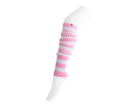 TSK1160 Pink & White Stripe Knit Leg Warmer TSK1160-OS - T.U.K. Shoes