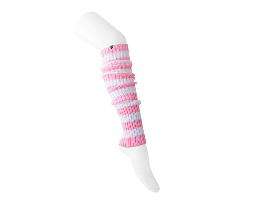 TSK1160 Pink & White Stripe Knit Leg Warmer TSK1160-OS - T.U.K. Shoes