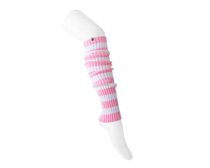 TSK1160 Pink & White Stripe Knit Leg Warmer TSK1160-OS - T.U.K. Shoes