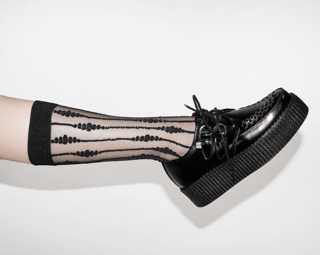TSK1159 Black Knee-High Mesh Sock TSK1159-OS - T.U.K. Shoes