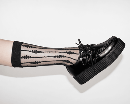 TSK1159 Black Knee-High Mesh Sock TSK1159-OS - T.U.K. Shoes