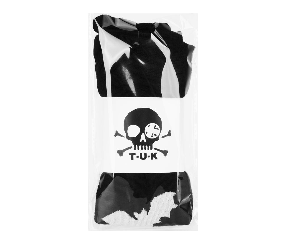 TSK1180 Black Knit Bat Thigh High Sock TSK1180-OS - T.U.K. Shoes