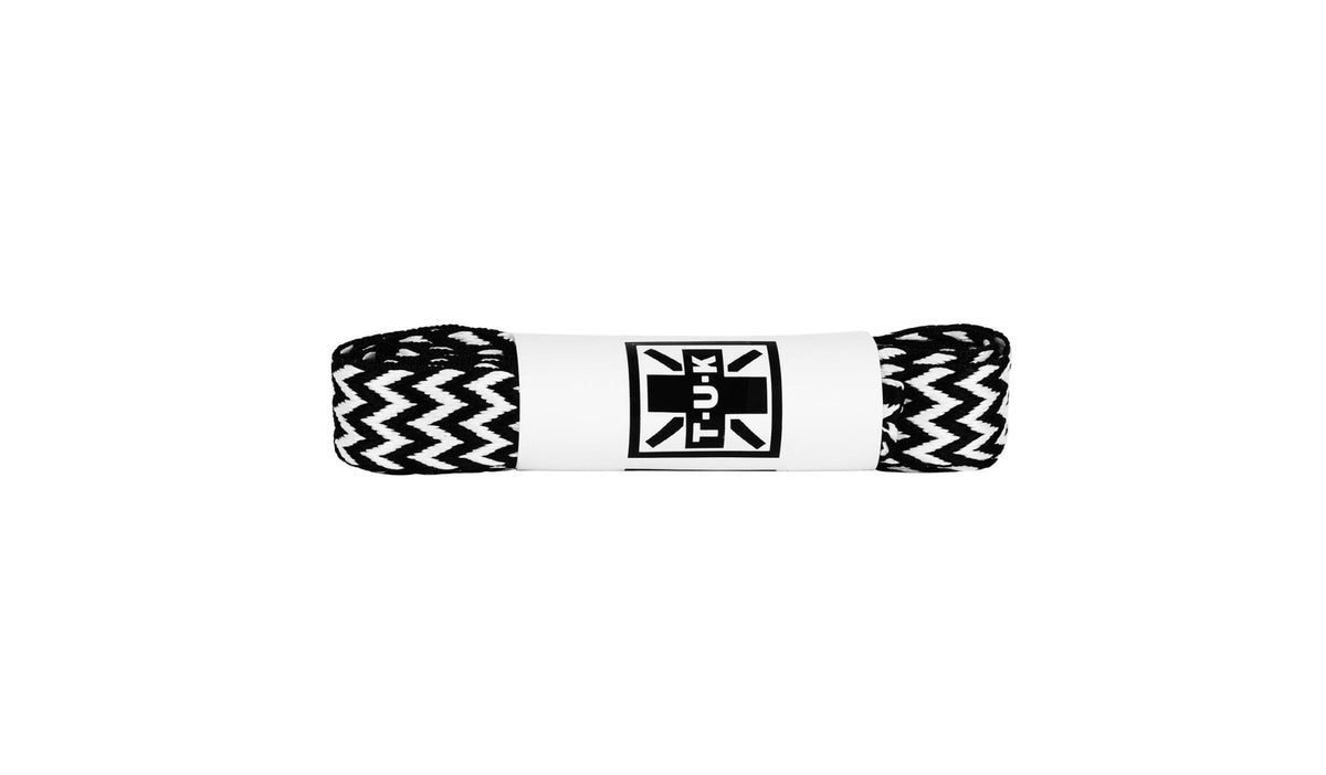 LC067-75-FTBWCK Black & White Chevron Flat Laces LC067-75-FTBWCK - T.U.K. Shoes