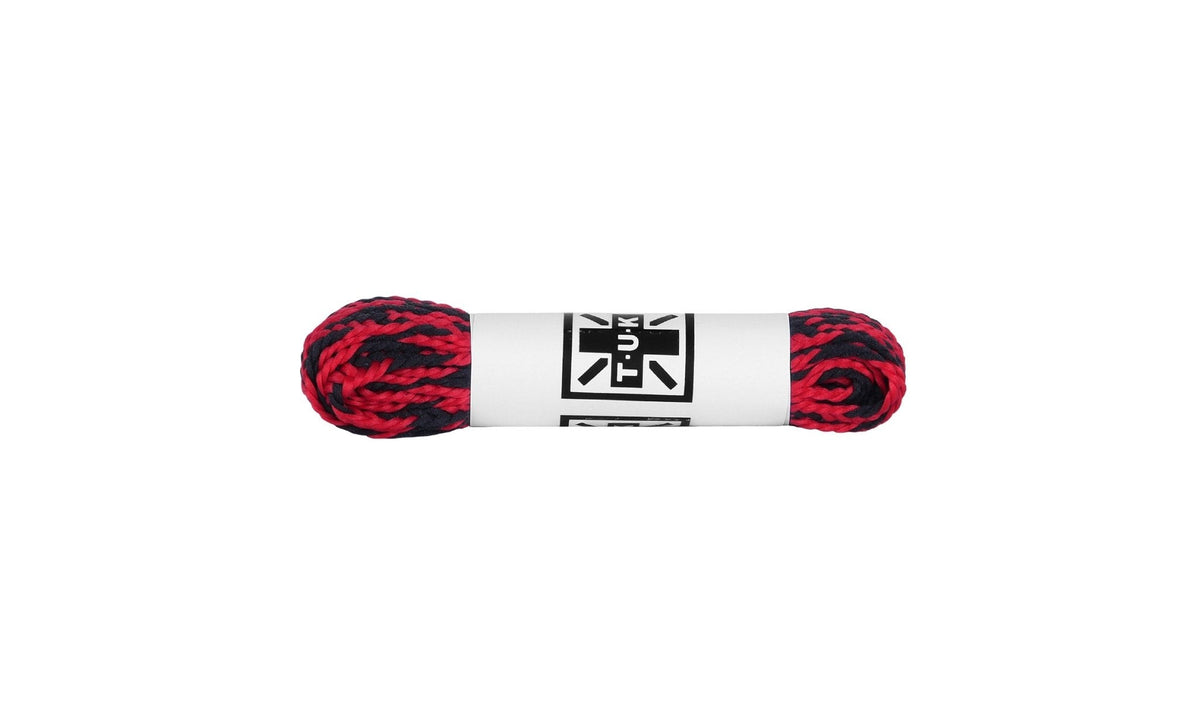 LC068-75-FTBRCK Black & Red Flat Laces LC068-75-FTBRCK - T.U.K. Shoes