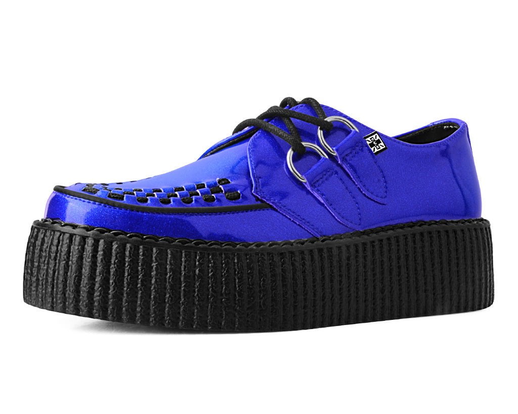 V3156 Blue Metallic Sparkle Viva Mondo Creeper - T.U.K. Shoes